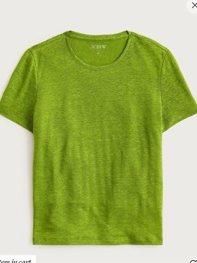J Crew New relaxed linen T shirt Hydrangea Leaf Small